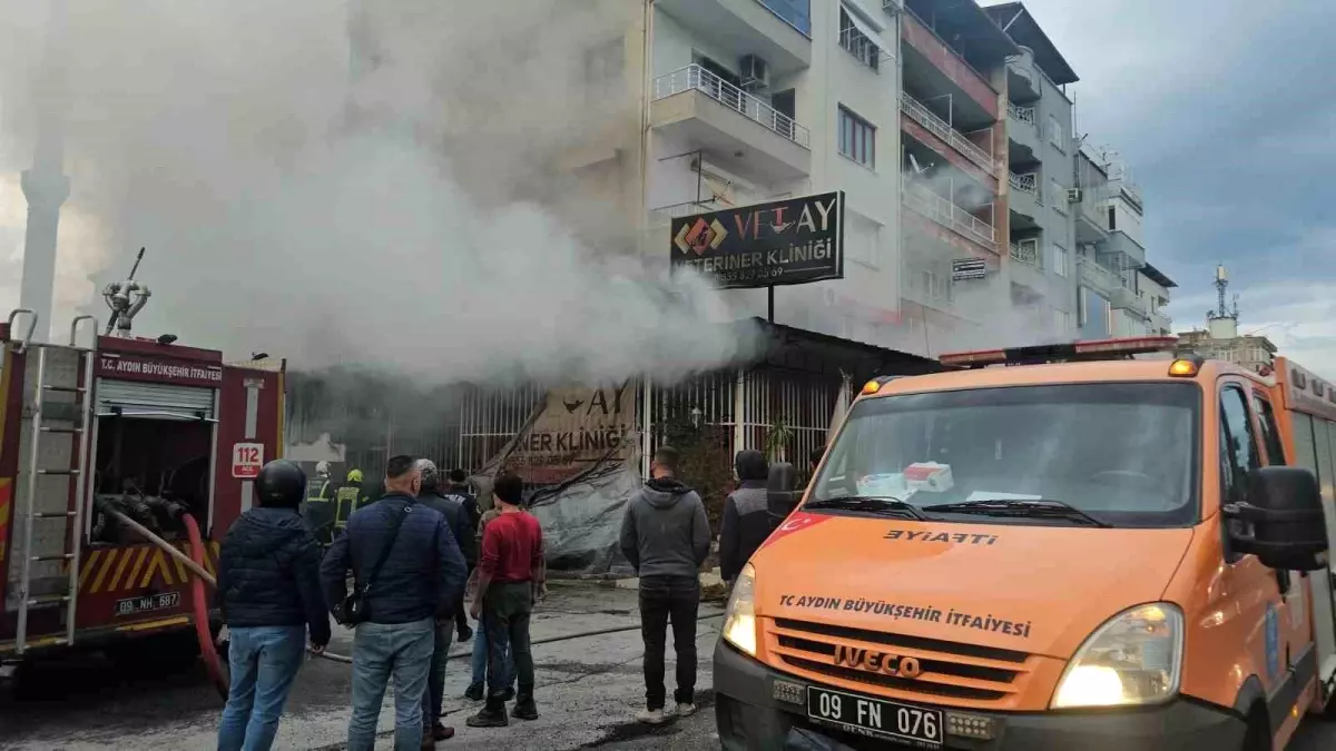 Nazilli’de Veteriner Kliniğinde Yangın: 4 Kişi ve Hayvanlar Dumandan Etkilendi